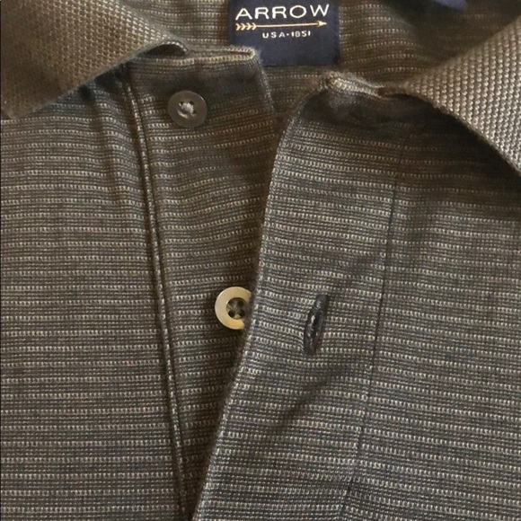 Gray Striped Polo‎ Shirt - Picture 3 of 5